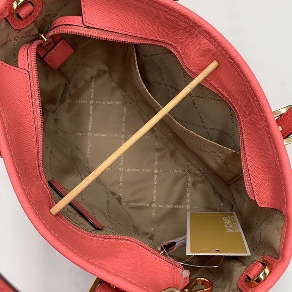 MICHAEL KORS CARRYALL XSMALL CONVERTIBLE TOP ZIP TOTE XBODY GRAPEFRUIT MULTI - Picture 11 of 16